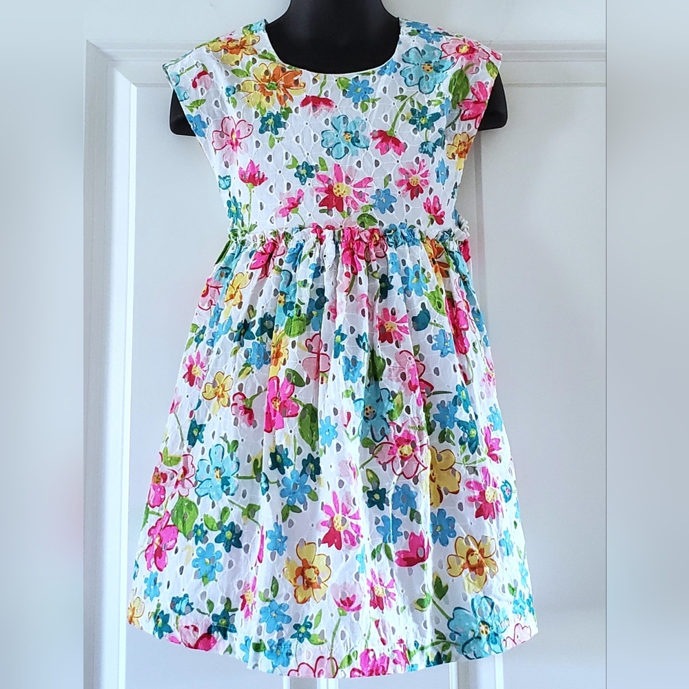 Toddler Girl's Floral Eyelet Occasion Dress